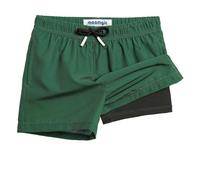 MaaMgic Short de Bain Garcon 2 en 1 Maillot de Bain Enfant avec Doublure de Compression Séchage Rapide Coloré Confortable Tendance Énergie,20 Glücklich Grün,10-12ans