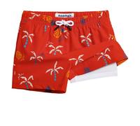 MaaMgic Short de Bain Garcon 2 en 1 Maillot de Bain Enfant avec Doublure de Compression Séchage Rapide Coloré Confortable Tendance Énergie,Rot Weiß Ananas,8ans