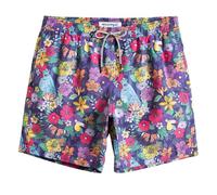 MaaMgic Short de Bain Homme Maillot Séchage Rapide Slip Filet Intégré pour Vacances sur la Plage,Fleurs et Oiseaux Coloré,S