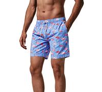 MaaMgic Short de Bains Homme Maillot de Bain Pants Court de Sport Séchage Vite Bien pour Vacance a la Plage, Bleu Clair, Large(tour de taille:84~89cm)