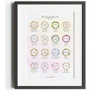 Maamin Calendrier des fêtes juives | 5786 (2025-2026) | Poster (anglais, A3)