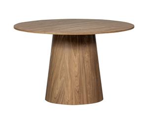 MAAN - Table de repas ronde en mdf finition noyer D120 Marron