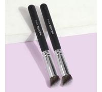 MAANGE 2 pièces Set de pinceaux de maquillage professionnel, outils de maquillage avec fibres douces pour un transport facile, pinceau pour le voyage, pinceau de fond de teint, pinceau correcteur, pin