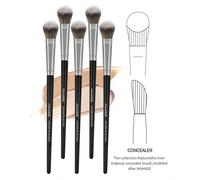 MAANGE Ensemble de 5 pinceaux de maquillage pour le ventre des doigts, outils de maquillage avec des fibres douces pour un transport facile, pinceau correcteur, pinceau à fard à paupières, pinceau est