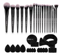 MAANGE Lot de 38 pinceaux de maquillage synthétiques de qualité supérieure - Noir