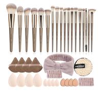 MAANGE Lot de 38 pinceaux de maquillage synthétiques de qualité supérieure - Outils de maquillage professionnels (champagne)