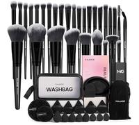 MAANGE Lot de 51 pinceaux de maquillage professionnels pour fond de teint, poudre, anti-cernes, fard à paupières, blush, pinceau de voyage (noir)