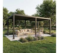 Maanta Lyra Pergola Bioclimatique Motorisée 3X6 m Gris Foncé - Aluminium, Télécommande, IP54