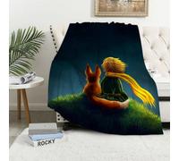 MAAPCHP Grande Couverture Polaire en Flanelle Ultra Douce et Chaude Le Petit Prince et Le Renard regardent Le Ciel pour Chambre à Coucher,lit Simple,canapé,150 x 200 cm