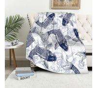 MAAPCHP Grande Couverture Polaire en Flanelle Ultra Douce et Chaude Motif Carpe pour Chambre à Coucher,lit Simple,canapé,100 x 130 cm