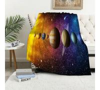 MAAPCHP Grande Couverture Polaire en Flanelle Ultra Douce et Chaude Vénus Neptune Orbite Nébuleuse Science Système Solaire Lune Planète So pour Chambre à Coucher,lit Simple,canapé,130 x 150 cm