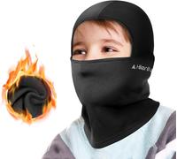 Maas-Cagoule D'hiver Pour Enfant - Coupe-Vent Et Ultra Chaud Pour Garçons Et Filles - Balaclava Sous Casque Pour Ski, Cyclisme, Vélo - Noir, Taille Unique, 45-56cm - A3