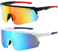 Maas-Lot De 2 Lunettes De Sport Rapides Pour Femme, Lunettes De Vélo, Lunettes Rapides Pour Homme, Coupe-Vent Uv 400, Casque De Vélo De Route, Lunettes De Sport Pour Vtt, Vélo De Route, Vélo