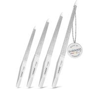 Maas-® Solingen Lot De 4 Limes À Ongles Saphir ¿ Limes Professionnelles (12/15/17/20 Cm) Avec Manche Blanc ¿ Lime À Ongles Pour Ongles Naturels ¿ Accessoires Manucure Et Pédicure De Haute Qualité