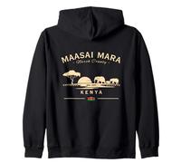 Maasai Mara Elephants Réserve Nationale Kenya Drapeau Safari Sweat à Capuche