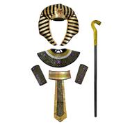 Maazusa Costume de pharaon pour homme - Costume d'Égypte pour adulte - 5 pièces - Costume royal égyptien - Tenue adulte pour Halloween, carnaval, fête d'anniversaire, cosplay, fête