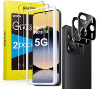 Mab-2+2 Pièces Protecteurs D'écran, 2 X Verre Trempé Pour Xiaomi Redmi Note 14 5g (No 4g) Et 2 Caméra Protection Écran, Avec Outil D'alignement Facile, Clarté Hd, Ultra Résistant