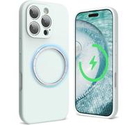 Mab-Coque Magnetique Pour Iphone 16 Pro, Coque Silicone Liquide De Protection Compl¿¿Te De L'objectif De Cam¿¿Ra Pour Iphone 16 Pro 6,3 Pouces, Menthe Douce