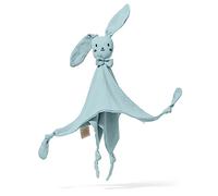 Mababu Doudou en mousseline pour bébé - 100 % coton bio GOTS - Doudou lapin - Cadeau de naissance - 4 couches - Extra doux - Pour nouveau-né, garçon et fille - Lavable