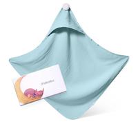 Mababu Serviette de Bain bébé à Capuche Naissance 75x75cm I Cape de Bain bébé I Mousseline Coton Bio GOTS I Lavable 40°C I Sortie de Bain bébé 0-3 Ans Extra Douce et absorbante I Cap de Bain bébé