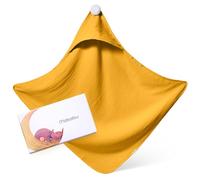Mababu Serviette de Bain bébé à Capuche Naissance 75x75cm I Cape de Bain bébé I Mousseline Coton Bio GOTS I Lavable 40°C I Sortie de Bain bébé 0-3 Ans Extra Douce et absorbante I Cap de Bain bébé