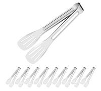 MABAHON 10 Pcs Pinces Cuisine,7 Pouces Pinces de Service Pince à Salade Inox pour Cuisine Cuisson BBQ Friture Buffet Salade Grillades