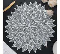 Mabbcoo Lot de 6 Sets de Table Ronds Creux en Vinyle pressé pour Table de Salle à Manger, fête de Mariage, Centre de Table, décoration de Table (argenté)