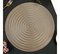 Mabbcoo Lot de 6 Sets de Table Ronds en Vinyle - 38,1 cm - Lavables et faciles à Nettoyer - pour Anniversaire, dîner, Cuisine