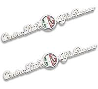 MABEIYE Emblème Badge Autocollant pour Alfa Romeo Giulia 159 147 156 166 Giulietta GT Mito, Autocollant de Logo de Voiture 3D de Remplacement Métal Signes Badge Emblème pour Tuning,Silver-S