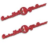 MABEIYE Emblème Badge Autocollant pour Alfa Romeo Giulia 159 147 156 166 Giulietta GT Mito, Autocollant de Logo de Voiture 3D de Remplacement Métal Signes Badge Emblème pour Tuning,Red-M