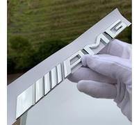 MABEIYE Emblème Badge Autocollant pour Benz AMG, Autocollant de Logo de Voiture 3D de Remplacement Métal Signes Badge Emblème pour Tuning, Silver