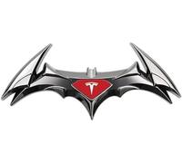 MABEIYE Emblème Badge Autocollant pour Tesla Cybertruck 2023, Autocollant de Logo de Voiture 3D de Remplacement Métal Signes Badge Emblème pour Tuning,Red
