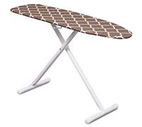 Mabel Home Table à Repasser en Hauteur réglable avec Housse en Coton à Motifs Marron Clair/Blanc