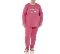 mabel intima Pyjama d'hiver pour femme | Grandes tailles de XL à 7XL | Différentes couleurs et motifs | Tissu chaud pour l'hiver | Fabriqué en Espagne, Rose cœurs, 70