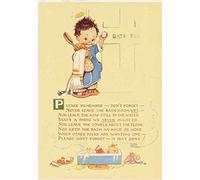 Mabel Lucie Attwell Plaque de WC en métal humoristique 15 x 20 cm