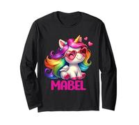 Mabel Nom personnalisé Licorne Colorée Femmes Filles Manche Longue