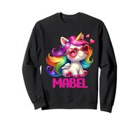 Mabel Nom personnalisé Licorne Colorée Femmes Filles Sweatshirt