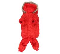 Mabête à Sweat à Capuche pour Les Grands Chiens | Épaissir la Veste d'hiver rembourrée avec des Poches | Veste Chaude du Chien vers Le Bas pour la Protection Contre Les Temps (Red)