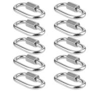 Mabor Lot de 10 petits mousquetons en acier inoxydable 304 M3.5 à maillons rapides avec vis pour camping, randonnée, balançoire, hamac