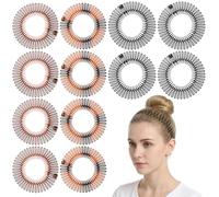 mabor Lot de 12 anneaux à cheveux en forme de zigzag 3 couleurs flexibles en plastique pour femme