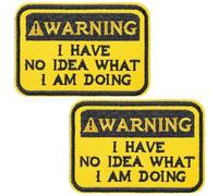 Mabor Lot de 2 écussons drôles avec fermeture « Avertissement I Have No Idea What I Am Doing » - Patchs amusants avec fermeture - Pour sacs à dos, chapeau, sac, gilet - Écusson tactique amusant