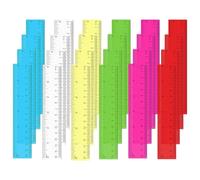 Mabor Lot de 24 règles de dessin en plastique transparent de 15,2 cm pour étudiants, enfants, règles colorées pour salle de ournitures scolaires