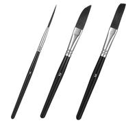 Mabor Lot de 3 pinceaux aquarelle pour peinture acrylique, pinceau de détail, pinceau à rayure, pinceau longitudinal, pinceau pour rouleau à lettres, pinceaux d'art professionnels