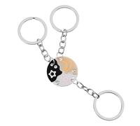 Mabor Lot de 3 porte-clés pour meilleure amie, motif puzzle soleil, lune, étoile, meilleure amie, porte-clés d'amitié assortis pour femmes et filles, idée cadeau trio