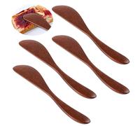 Mabor Lot de 4 Couteaux en Bois 15,2 cm - Pour Beurre, Confiture, Fromage, Gelée, Condiments - Marron Rougeâtre - Idéal pour Cuisine et Sandwichs