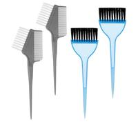 Mabor Lot de 4 pinceaux de coloration pour cheveux - Kit applicateur de teinture professionnel avec peignes simple et double face pour salon, bricolage à domicile, méchants, retouches de racines (gris