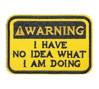 Mabor Patch humoristique avec crochet et boucle « Warning I Have No Idea What I Am Doing » pour sacs à dos, chapeaux, sacs, gilets, patchs cool pour homme et femme
