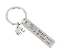 Mabor Porte-clés éléphant inspirant pour femme, cadeau solide pour femme, petit porte-clés pour amis, famille, amoureux des animaux avec boîte « You Are Strong »