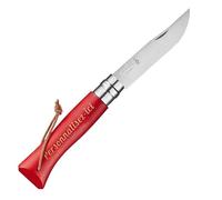 mabouteille.fr Couteau pliant de poche N°08 inox - Couteau personnalisable avec texte ou logo, lame 8,5 cm en acier inoxydable [ Couteau de poche personnalisé ] (Rouge)