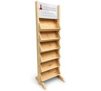 mabouteille.fr Presentoir en Bois Personnalisable Presentoir Magasin avec caisses en pin Massif et Panneau Personnalisé [ Porte Revue Bois ] (Moyen Modèle (36 Bouteilles))